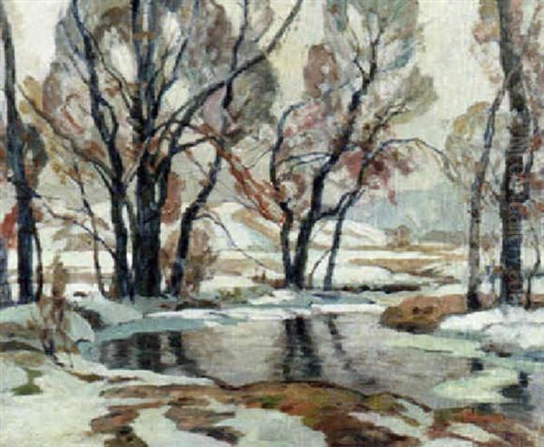Stream In A Winter Landscape - view 1