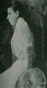 Konstnarinnan Elisabeth Keyser I Rosa Klanning by Mina Carlson-Bredberg