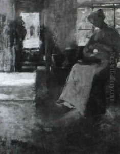 Interior With Seated Woman by Florence Carlyle