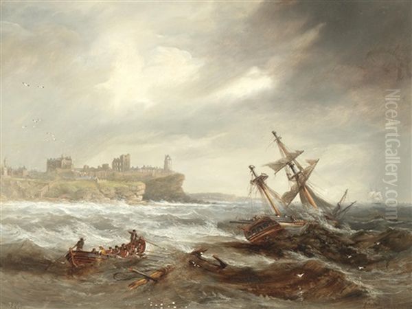 Shipping Off Tynemouth; A Ship In Distress Off Tynemouth, A Pair Each - view 1