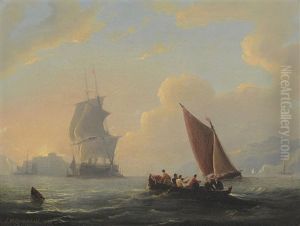 A View Of Scarborough Harbour by John Wilson Carmichael