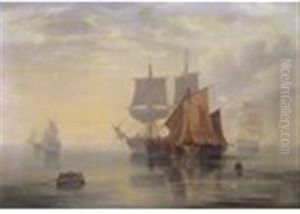 Fishing Boats In A Calm by John Wilson Carmichael
