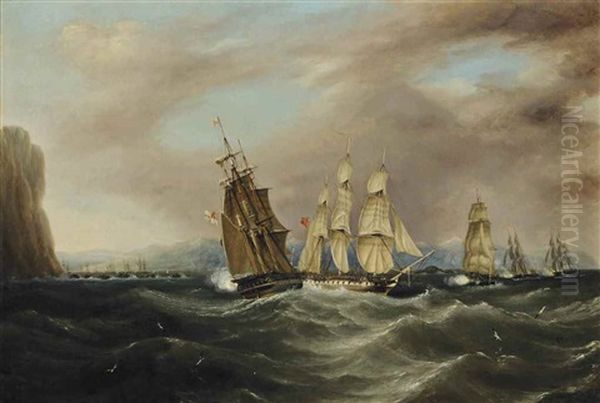 H.m.s. Isis On A Collision Course With H.m.s. Cambrian Off The Coast Of Gramvousa, Greece On 31 January 1828 - view 1