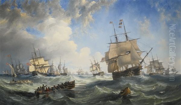 The Channel Fleet In Heavy Weather - view 1