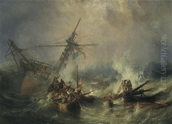 The Mary White Life Boat Rescuing The Crew Of The American Ship The Northern Belle - view 1