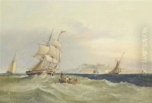 Shipping In A Spirited Sea Off Tynemouth