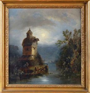 The Old Mill By Moonlight