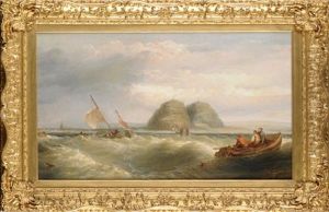 Figures In A Boat Off Dumbarton by John Wilson Carmichael