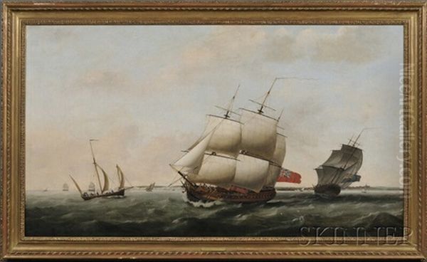 The Merchantman Frigate "neptune" And Other Vessels In Coastal Waters - view 1
