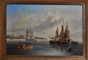 A Dutch Barge And Other Shipping In The Solent Off Osborne House