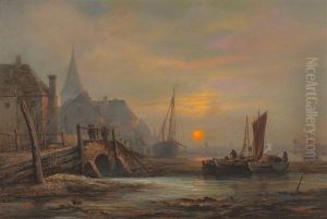 Preparation Of Fishing Boats, Low Countries by John Wilson Carmichael