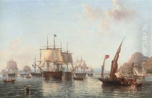 Admiral Lord Exmouth's Fleet Preparing To Leave Gibraltar For The Battle Of Algiers