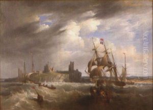 Coastal Scene With Ships by John Wilson Carmichael