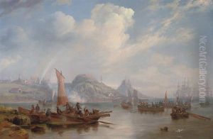 Mr John Selby, As Lord Of The Manor, Perambulating The Boundaries Of Holy Island, Northumberland, 22nd October 1839 by John Wilson Carmichael