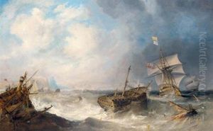 H.m.s. "conqueror" Towing H.m.s. "africa" Off The Shoals Of Trafalgar, Three Days After The Battle