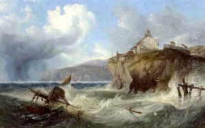 Wreckage In Robin Hood's Bay by John Wilson Carmichael