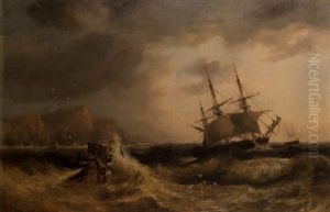 Shipping Off A Coastline by John Wilson Carmichael