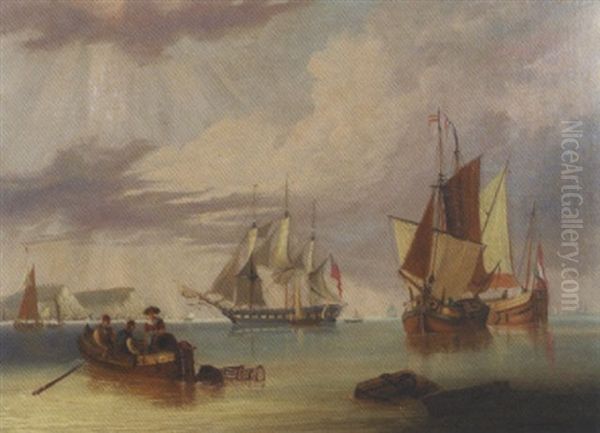 Shipping Off The Seven Sisters On The South Coast Of England - view 1