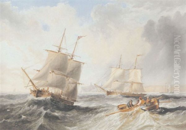 Collierbrigs And A Small Steamer Off Whitehaven - view 1
