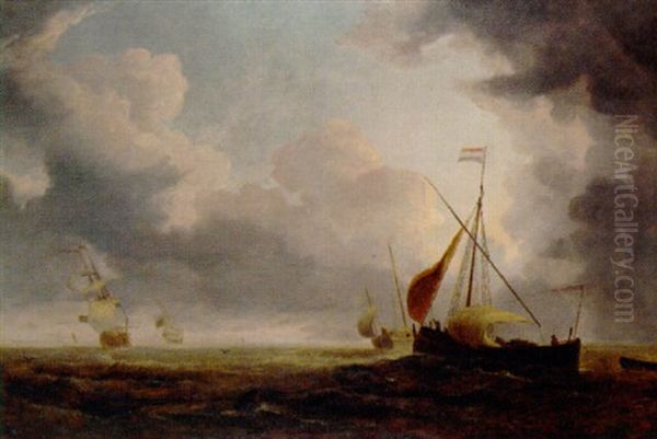 Barges And Merchantmen Off The Dutch Coast - view 1
