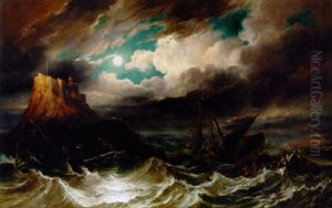 A Timely Rescue, View Holy Island, Northumberland by John Wilson Carmichael