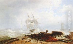 Sunderland Old Harbour, 1832 by John Wilson Carmichael