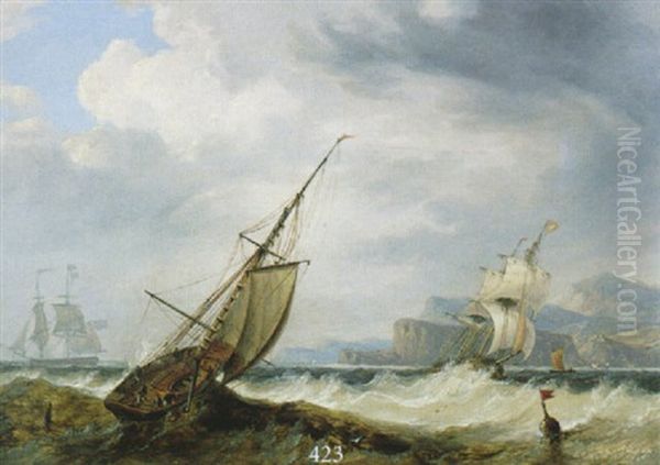 Segelschiffe Auf Sturmischer See - view 1