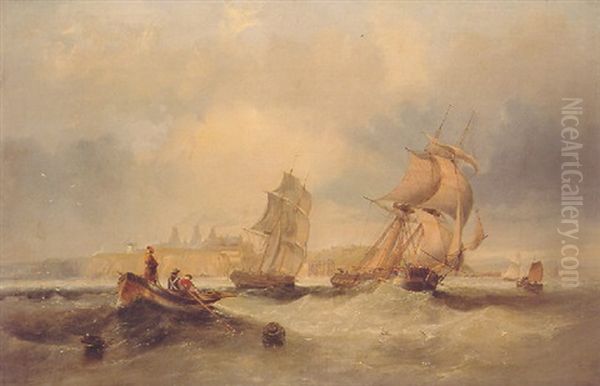 Shipping Running With The Tide Off Old Hartley, Near Blyth, Northumberland - view 1