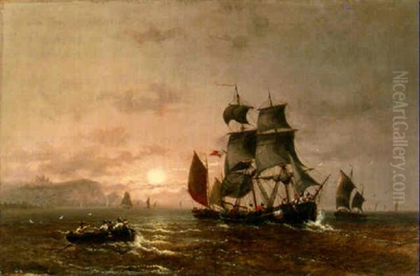Shipping In The Tyne At Sunset - view 1