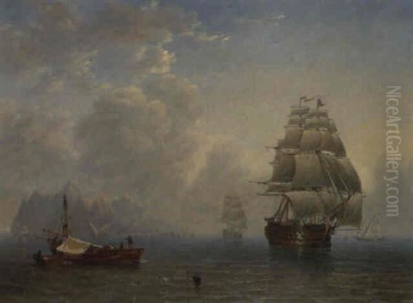 A Three-decker Warship In The Straits Of Messina - view 1