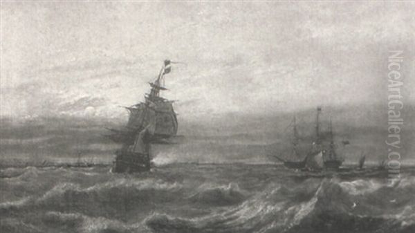 Shipping And Fishing Vessels At Sunset - view 1
