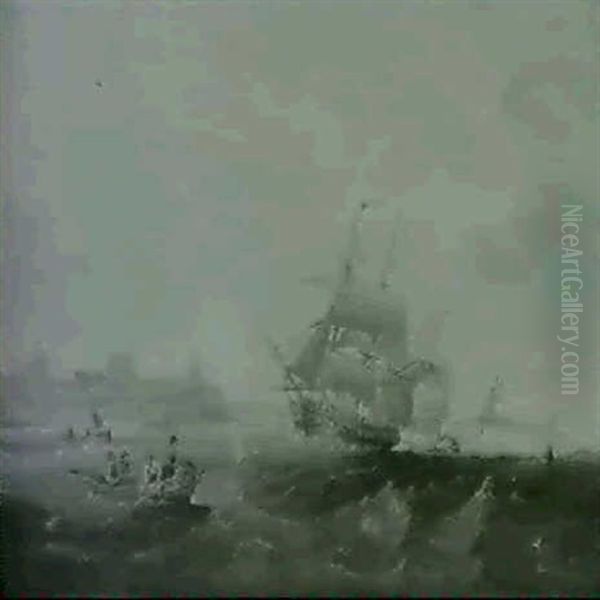 Shipping Off The Mouth Of The Tyne - view 1