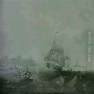 Shipping Off The Mouth Of The Tyne by John Wilson Carmichael