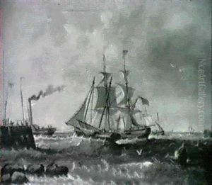 A Busy Port by John Wilson Carmichael