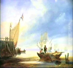 Dutch Sailing Boats At The Entrance To A Harbour