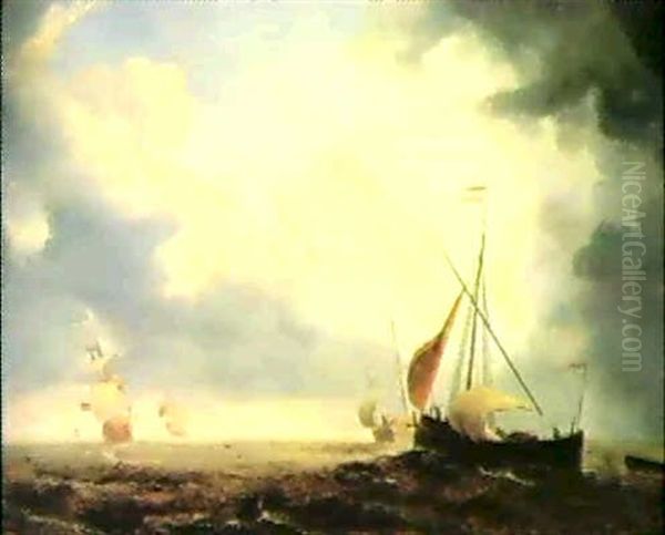 A Fishing Smack In Open Sea - view 1