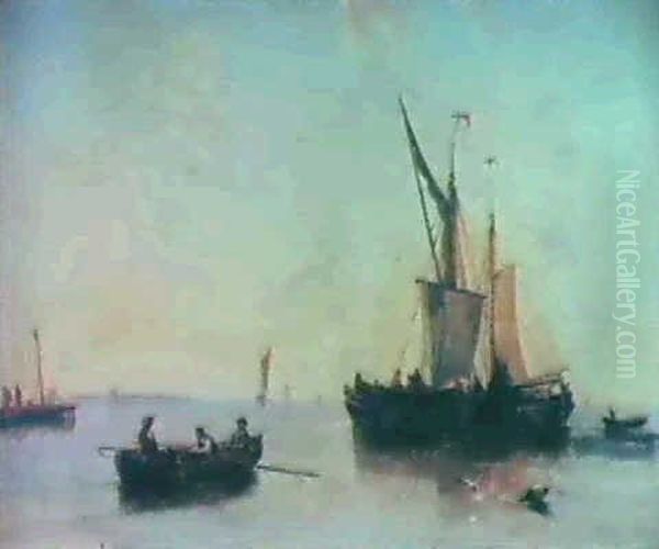 Sailing Barges On A Claim Sea - view 1