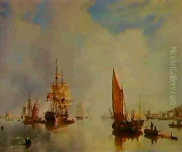 On The Thames At Woolwich, With The Buckinghamshire, In- Diaman, Going Down The River - view 1