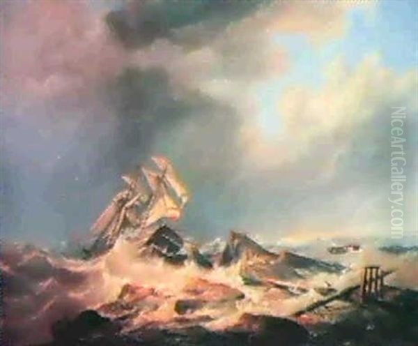 A Lifeboat Taking Off The Survivors Of A Ship Wreck - view 1