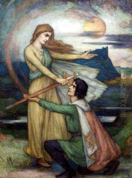 Robert The Bruce Receiving The Wallace Sword From The Spirit Of Scotland - view 1