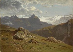 Alpine Landscape With Glacier by Dedo Carmiencke