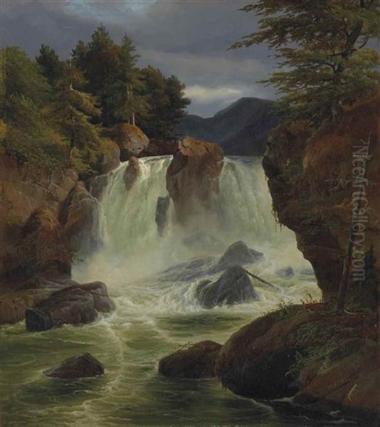 Vue De La Cascade De Stora Mollan En Suede - view 1