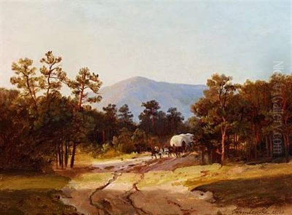 Horse-drawn Coach In The Forest (southern Germany?) - view 1