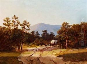 Horse-drawn Coach In The Forest (southern Germany?)