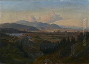 Weiter Blick Uber Die Wachau Sowie Einer Stadt Auf Die Berge