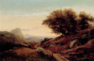 Udsigt Over Isardalen Ved Wolfrathshausen I Baiern by Johann Hermann Carmiencke