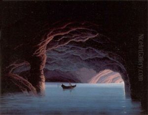 Den Blaa Grotte Ved Capri by Johann Hermann Carmiencke