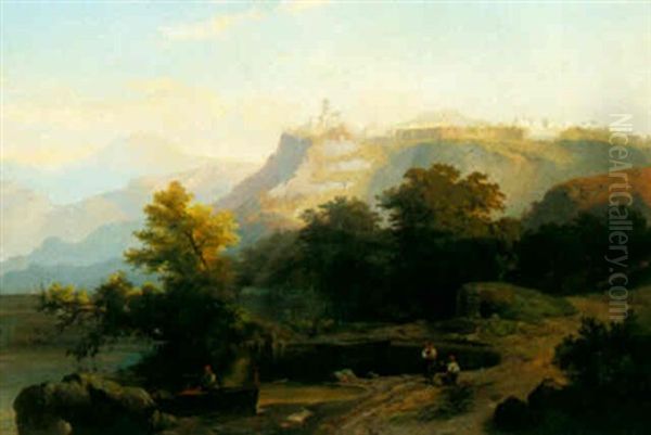 Hilltown In A Landscape - view 1