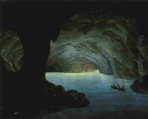The Blue Grotto, Capri by Johann Hermann Carmiencke