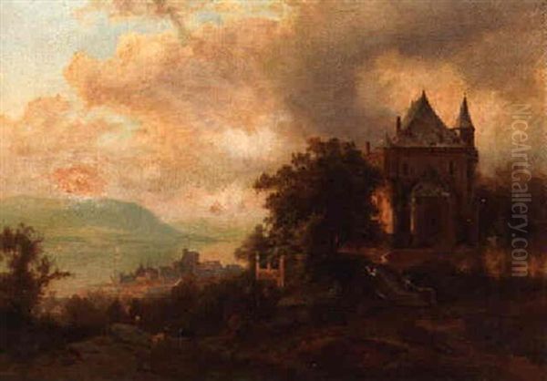 A Village Set On A Lake - view 1